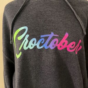 Crocs Croctober Hoodie Dark Gray Rainbow 2xl‎ Pullover 20 Years Of Croc Fandom